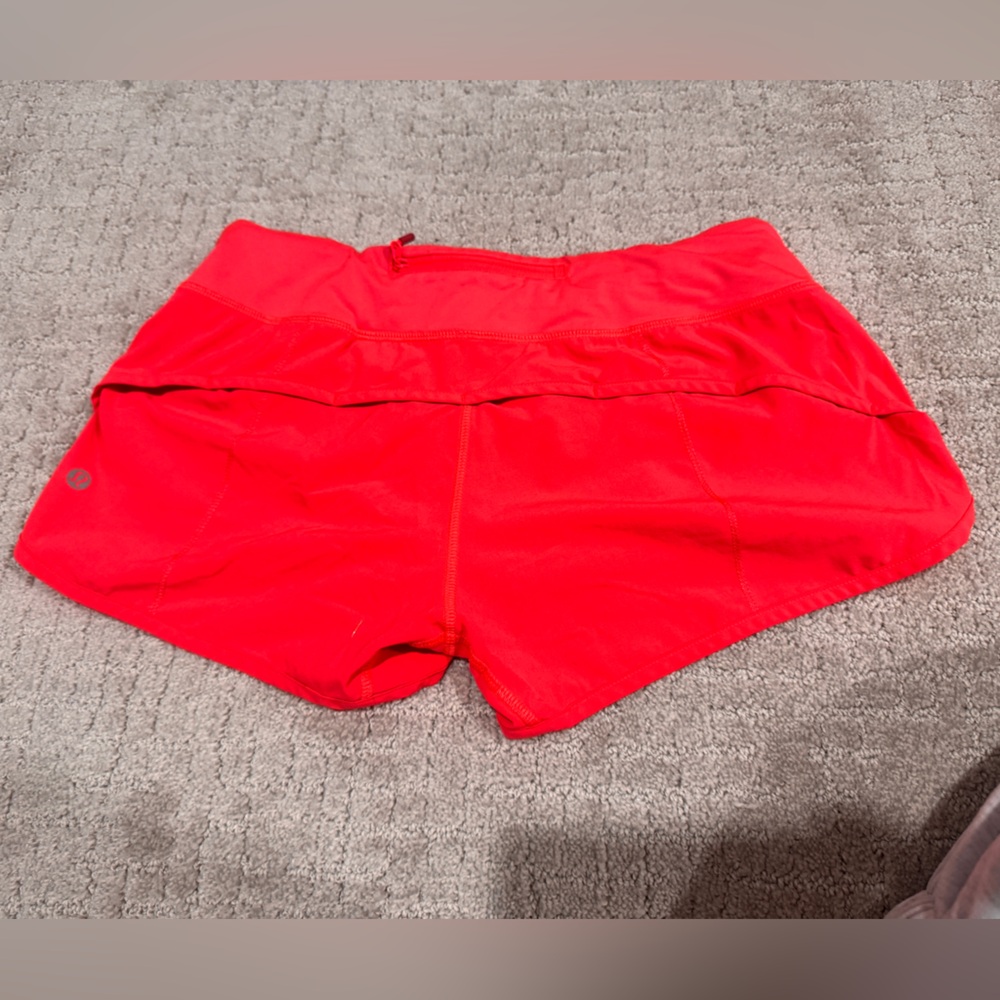 lululemon athletica bright orange Athletic Shorts